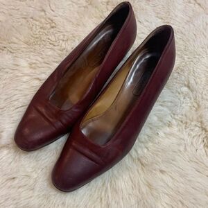 Coach Vintage Burgundy Leather Block Heels size 8